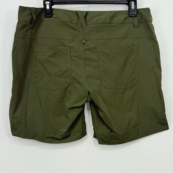 PRANA Olive Green Nylon Quick Dry Activewear Outdoor Performance Shorts - Picture 6 of 16